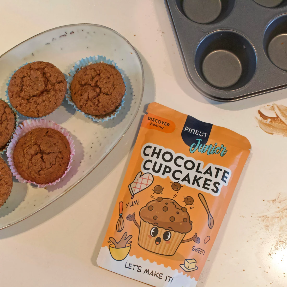 Chocolate cupcakes mix | Pineut Junior | BIO - Afbeelding 2